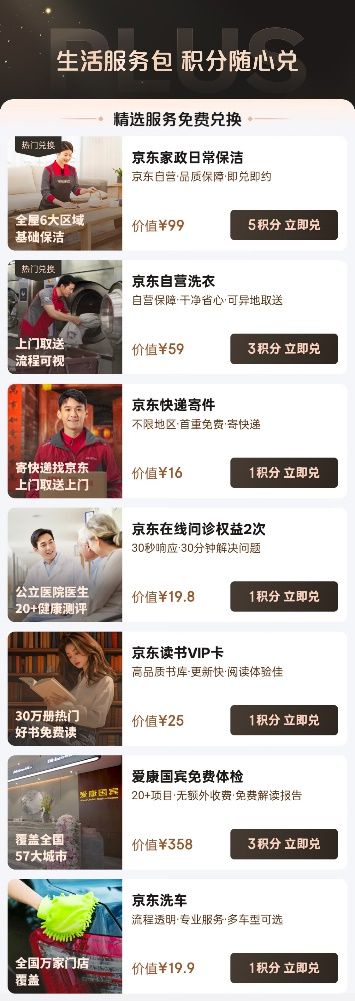 级 积分可免费兑换家政、洗衣洗鞋等生活服务j9九游会入口首页京东PLUS会员全面升(图2)